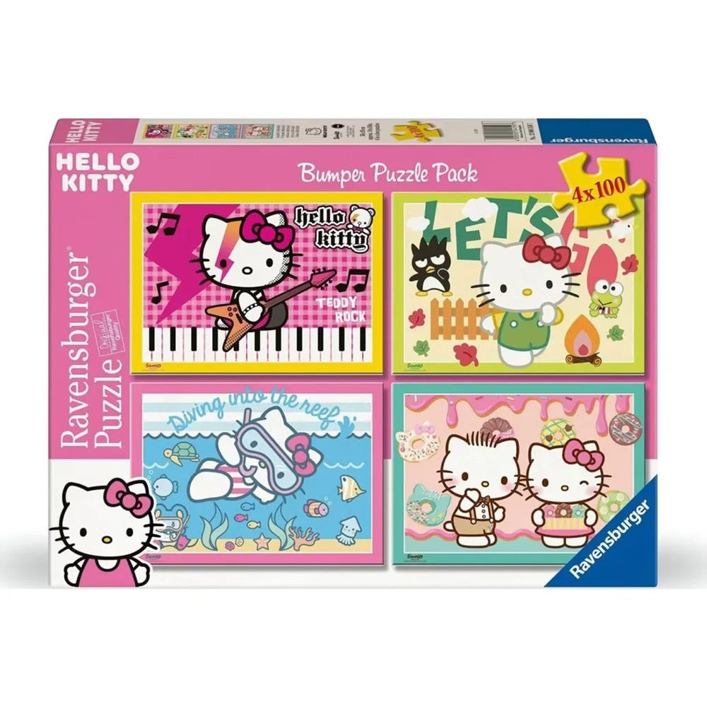 Ravensburger 04159-7 Hello Kitty Bumper Pack 4x100pc Jigsaw Puzzle