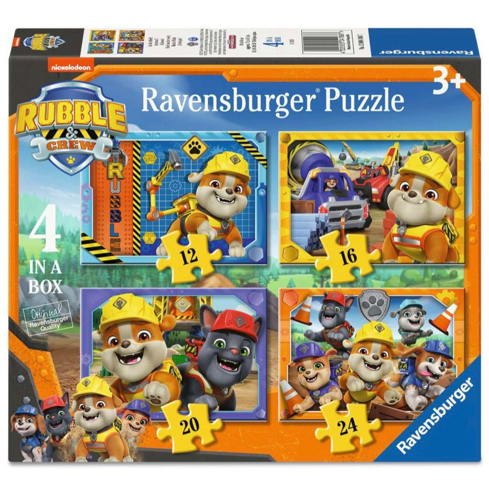 Ravensburger 04188-7 Rubble & Crew 4 In a Box 12, 16, 20 & 24pc Jigsaw Puzzle 4005555041887