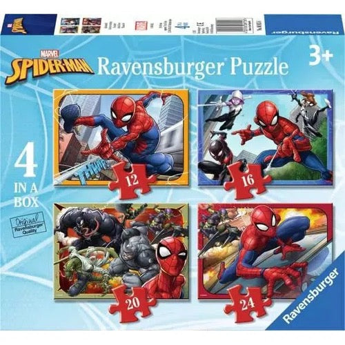 Ravensburger 06915-6 Disney Spider-Man 4 In a Box 12, 16, 20 & 24pc Jigsaw Puzzle 4005556069156