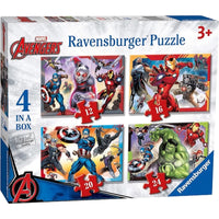 Ravensburger 06942-2 Disney Marvel Avengers 4 In a Box 12, 16, 20 & 24pc Jigsaw Puzzle 4005556069422