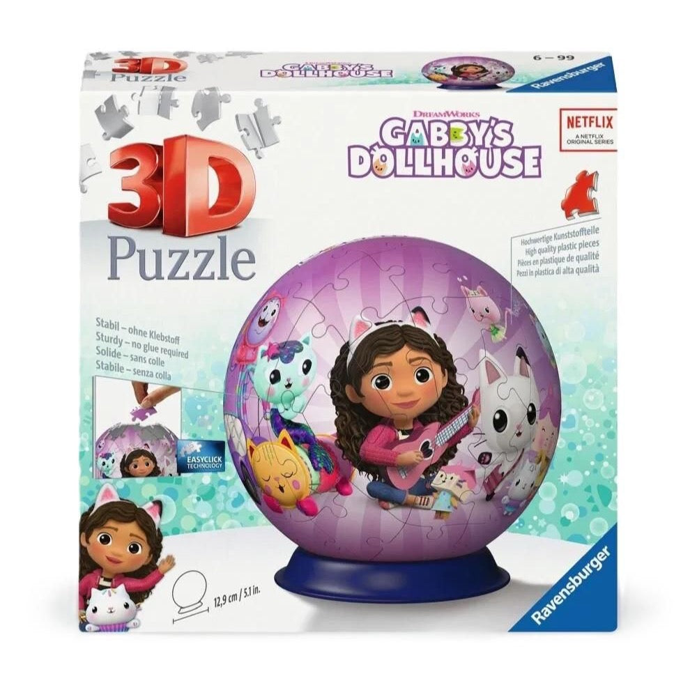 Ravensburger 11594-5 3D Puzzleball Gabby's Dollhouse 72pc Jigsaw Puzzle 4005556115945