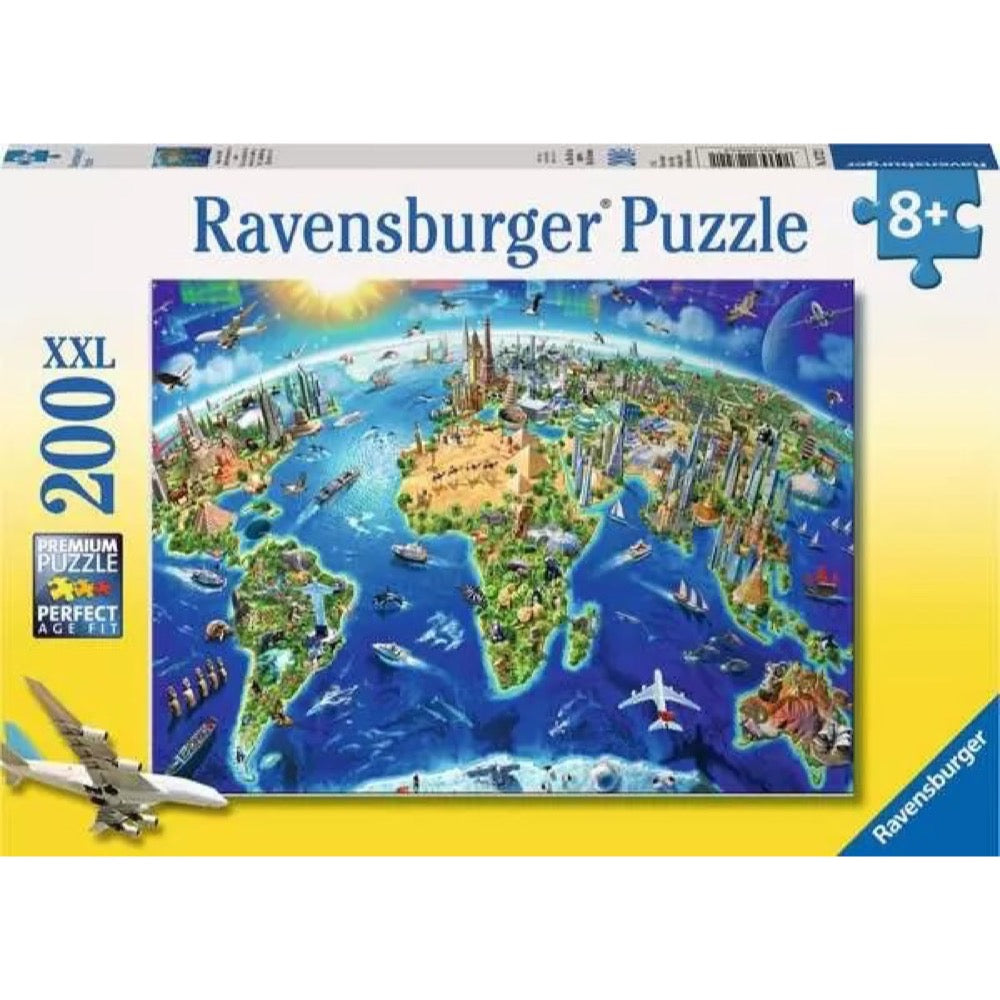 Ravensburger World Landmarks Map 200pc Jigsaw Puzzle