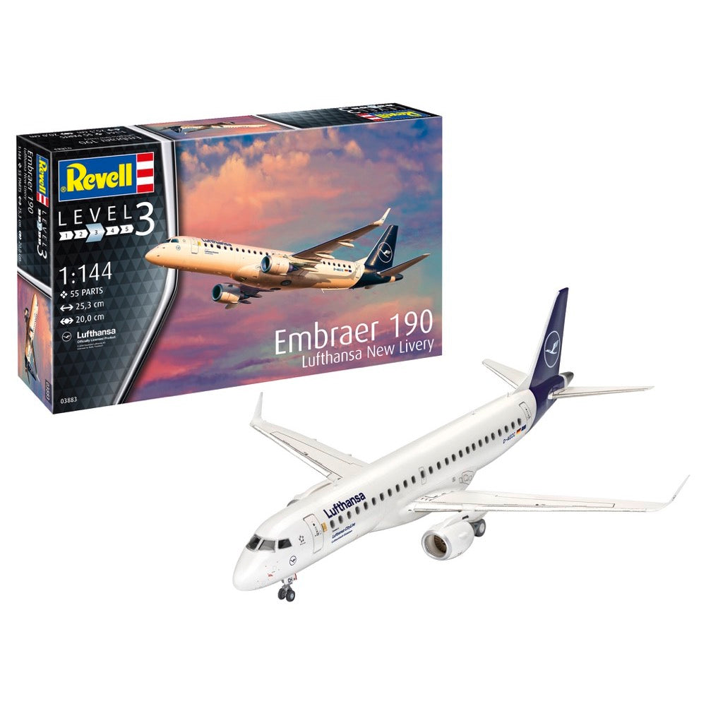 Revell 03883 1/144 Embraer 190 Luftansa New Livery Plastic Model Kit