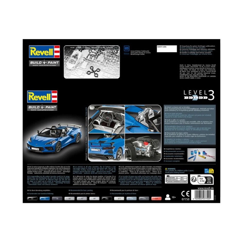 Revell 07750 1/25 22 Corvette C8 Cabriolet