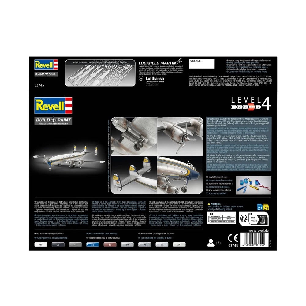 Revell 63745 1/144 Lockheed L.1049G Super Constellation LUF Model Set