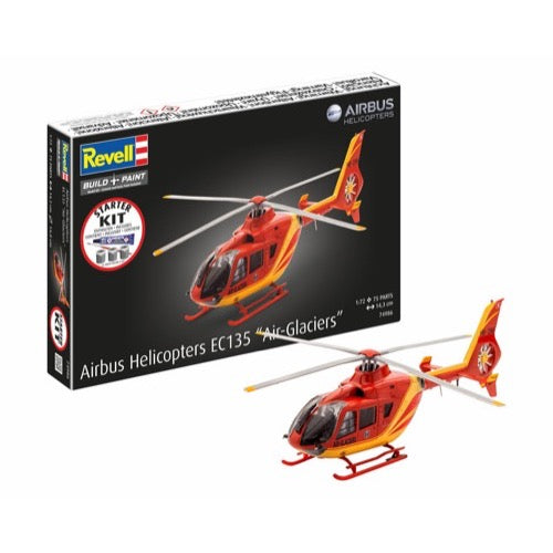 Revell 74986 1/72 Airbus Helicopters Ec135 Air-Glaciers Starter Kit