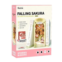 Robotime Rolife DIY Bookends Falling Sakura 6946785118865
