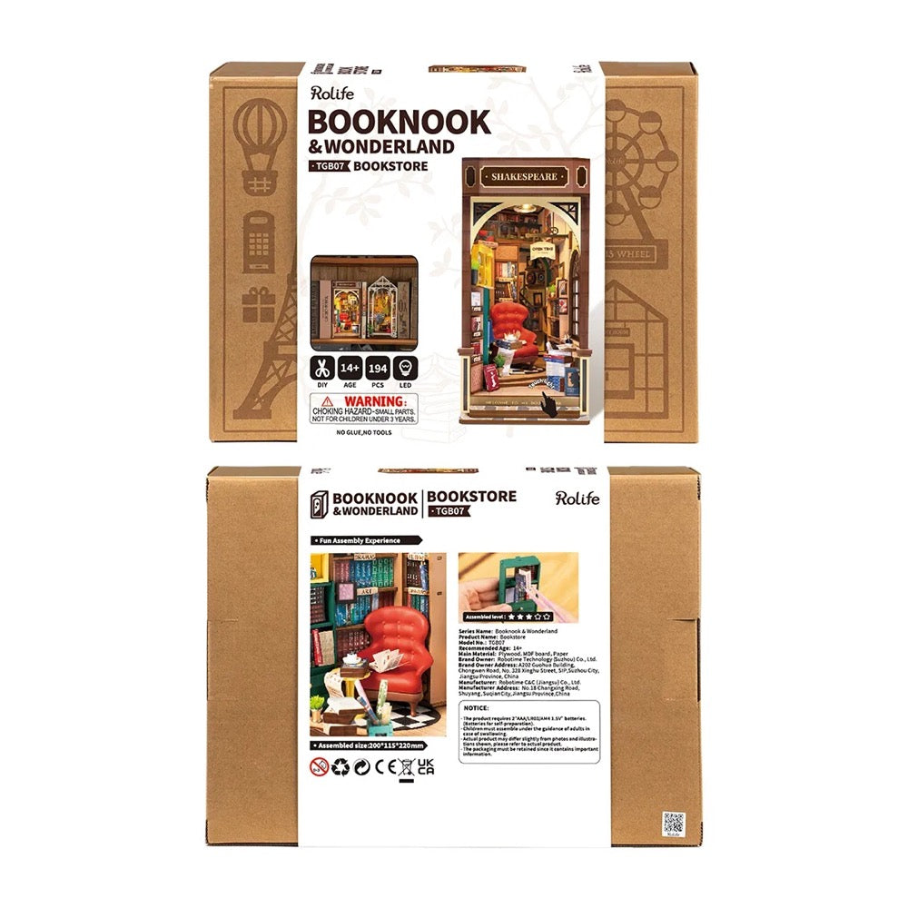 Robotime Rolife DIY Bookends Bookstore 6946785119756