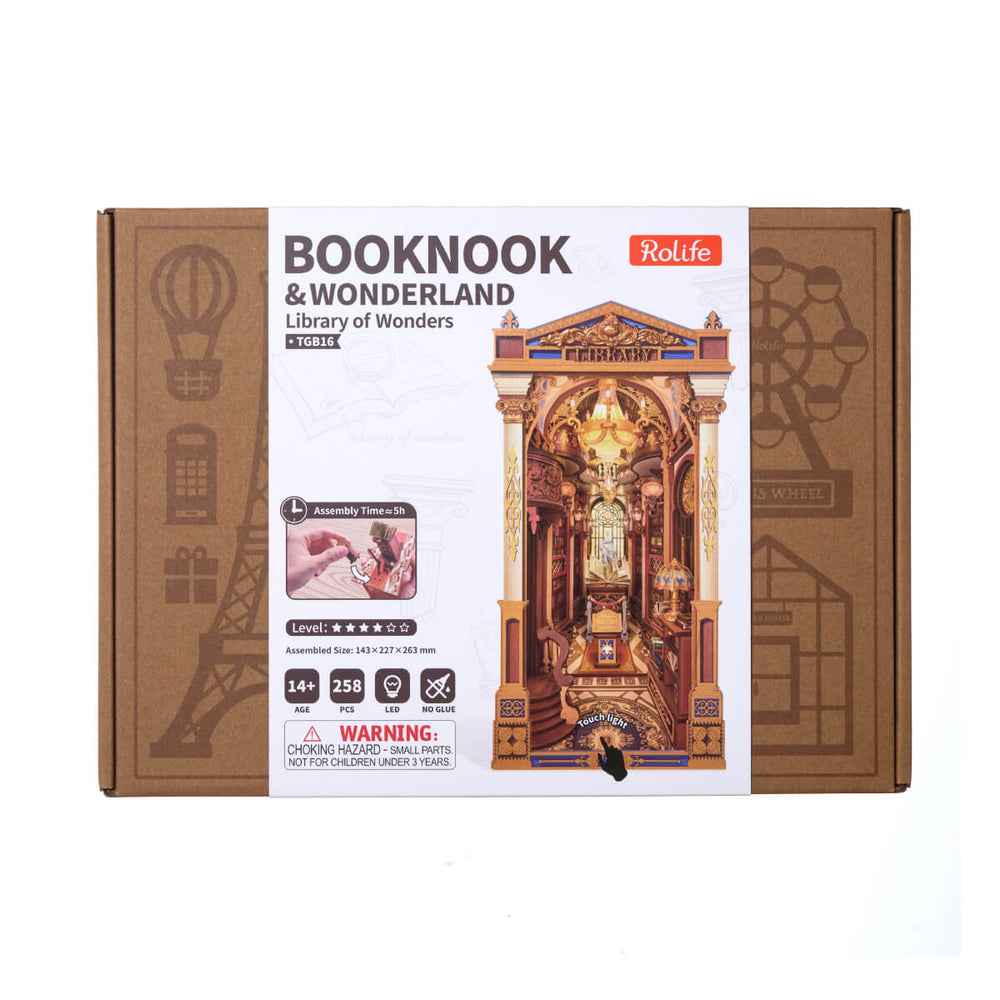 Robotime Rolife DIY Bookends Kit Library Of Wonders