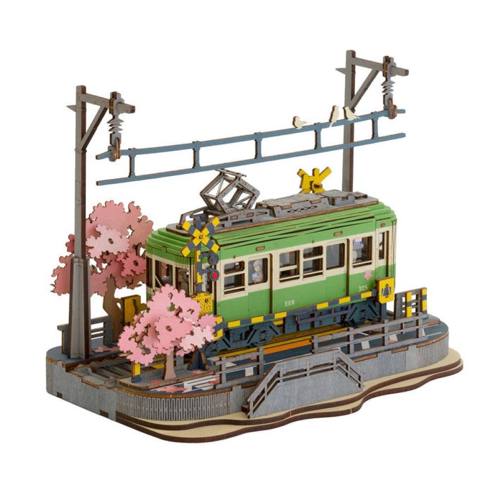 Robotime Rollife DIY Sakura Journey Tram 6946785119541
