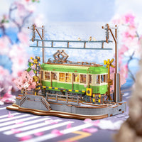 Robotime Rollife DIY Sakura Journey Tram 6946785119541