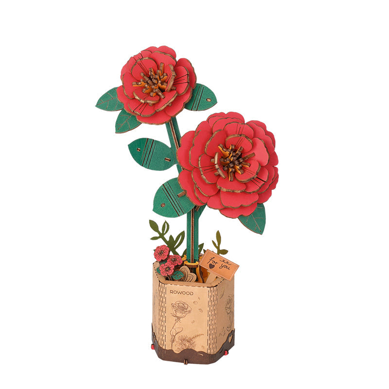 Robotime Wood Bloom Red Camelia Flower 6946785119237 6946785119237