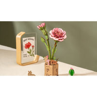 Robotime Wood Bloom Pink Carnation Flower 6946785119268