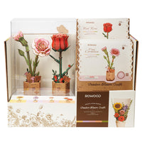 Robotime Wood Bloom Pink Carnation Flower 6946785119268
