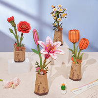 Robotime Wood Bloom Pink Lily 6946785121810