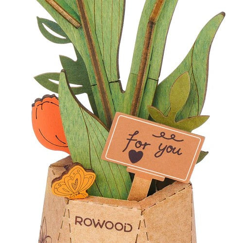 Robotime Wood Bloom Orange Tulip 6946785122343