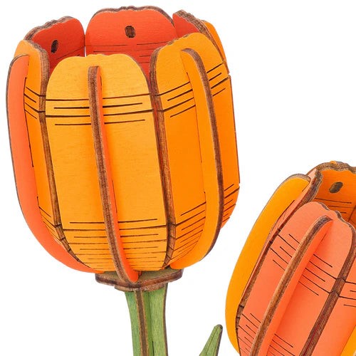 Robotime Wood Bloom Orange Tulip 6946785122343