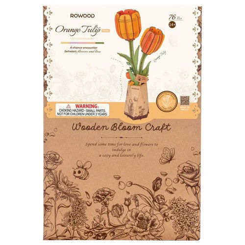 Robotime Wood Bloom Orange Tulip 6946785122343