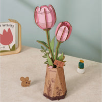 Robotime Wood Bloom Pink Tulip 6946785124255
