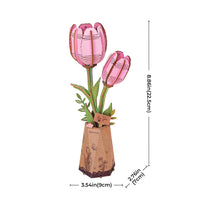 Robotime Wood Bloom Pink Tulip 6946785124255