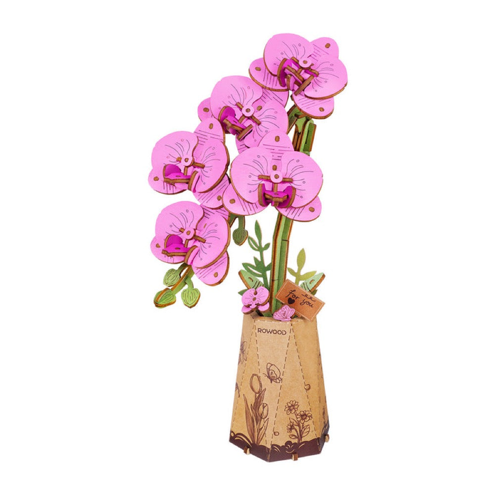 Robotime Wood Bloom Purple Moth Orchid