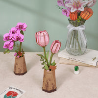 Robotime Wood Bloom Purple Moth Orchid