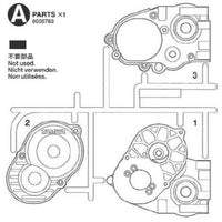 Tamiya 9005783 A Parts Gearbox for DT02 / DT03