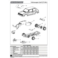 Scalextric C4625 Volkswagen Golf MK1 Malcolm Jeffs Racing Slot Car