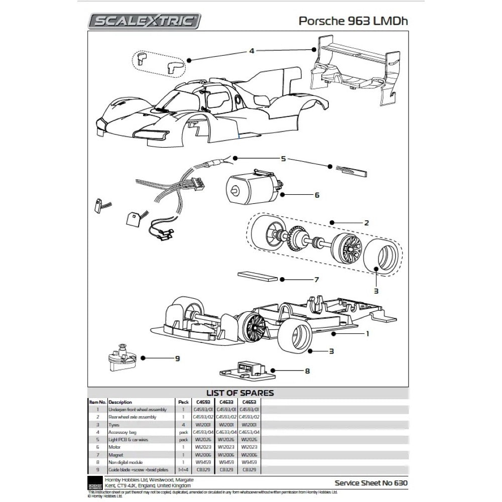 Scalextric C4653 Porsche 963 24hrs of Daytona 2025 JDC Miller MotorSports Slot Car 5063129048433