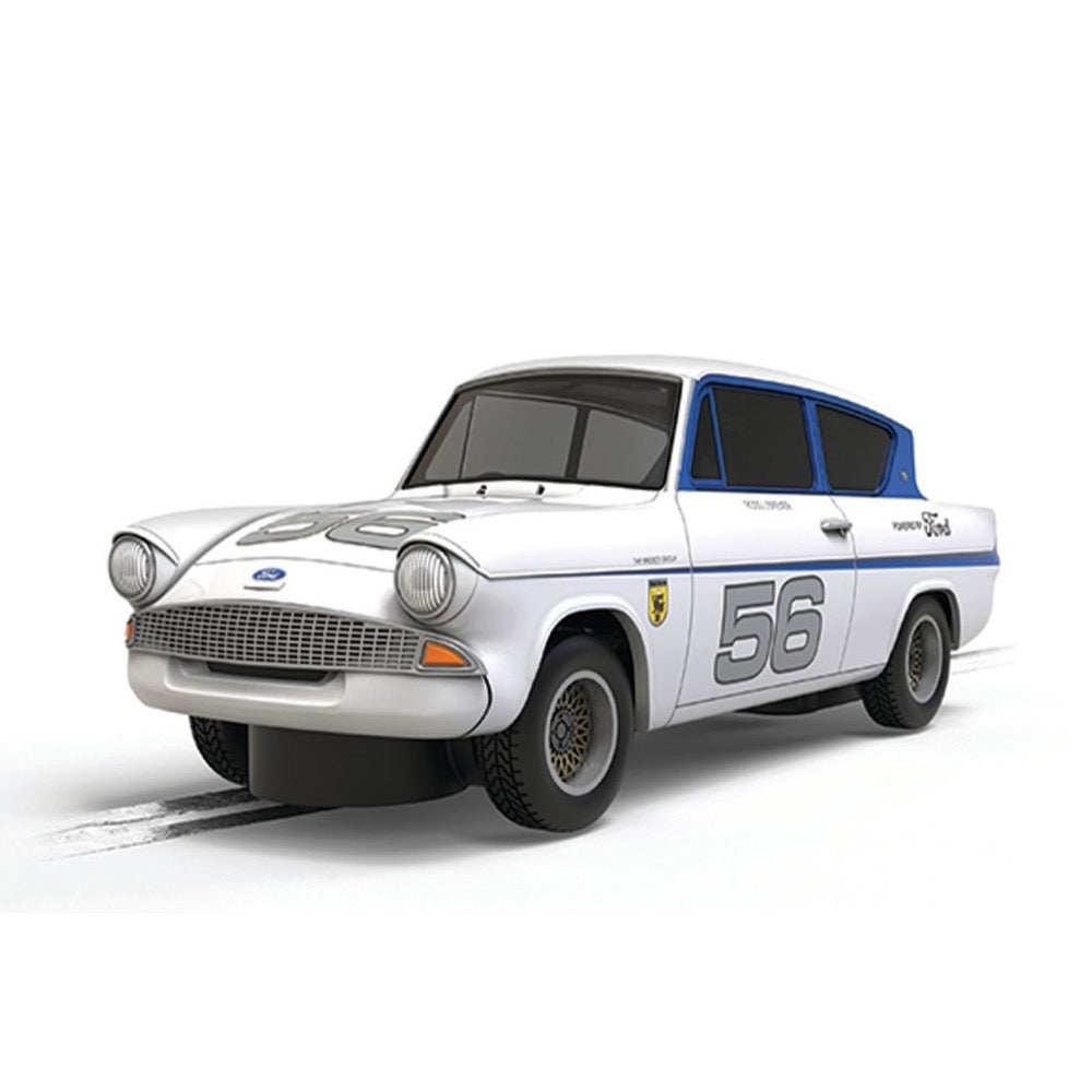 Scalextric C4682 Ford Anglia Silver 56 Slot Car