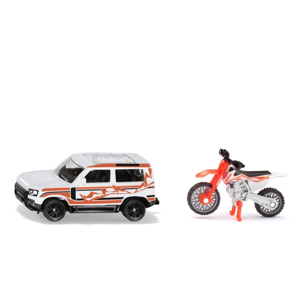 Siku Land Rover Defender with KTM Motorbike
