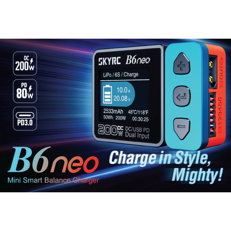Sky RC 100198 B6 Neo Smart Charger (Grey)
