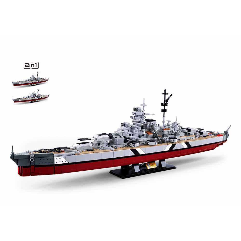 Sluban Model Bricks Bismarck Battleship (2 in 1)