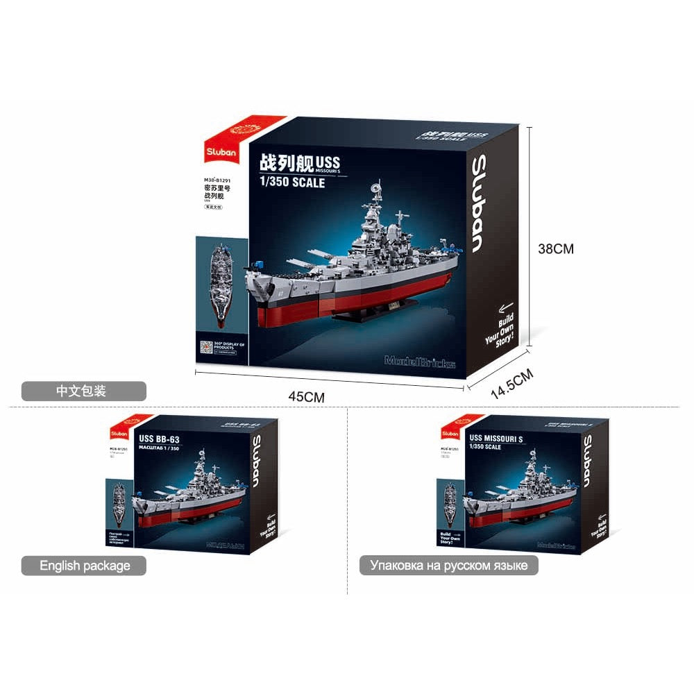 Sluban Model Bricks 1/350 USS Missouri