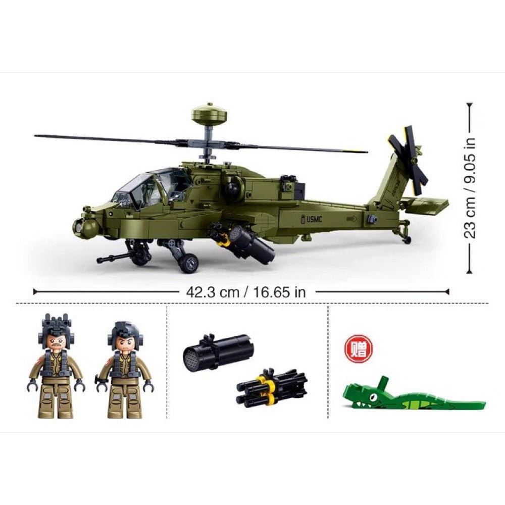 Sluban Model Bricks 1/44 AH-64D Apache