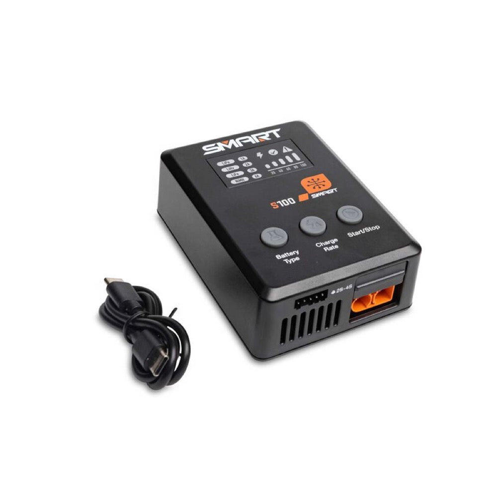Spektrum SPMX-1031 Smart 5000mAh 2S 50C IC3 LiPo Battery Powerstage Bundle with S100 Charger