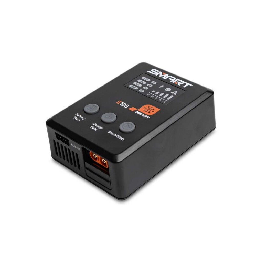 Spektrum SPMX-1032 Smart 5000mAh 2S 50C IC5 LiPo Battery Powerstage Bundle with S100 Charger