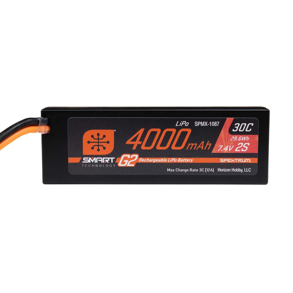 Spektrum 7.4V 4000mAh 2S 30C Smart G2 Hard Case LiPo Battery with IC5 Connector SPMX-1087