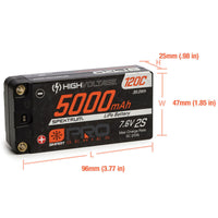 Spektrum SPMX52S120HT 5000mAh 2S 7.6V 120c Smart Pro Race HV LiPo with 5mm Bullets