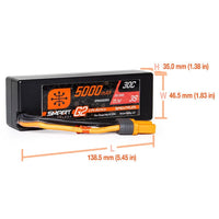 Spektrum SPMX53S30H5 5000mAh 3S 11.1V 30c Smart G2 Hard Case LiPo Battery with IC5 Connector