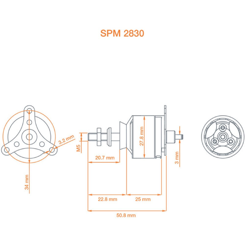 Spektrum SPMXAM4560 Avian 2830-950Kv 450 Size Brushless Outrunner Motor