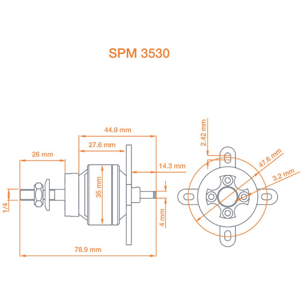 Spektrum SPMXAM4595 Avian 3530-1250Kv .10 Equivalent Brushless Outrunner Motor