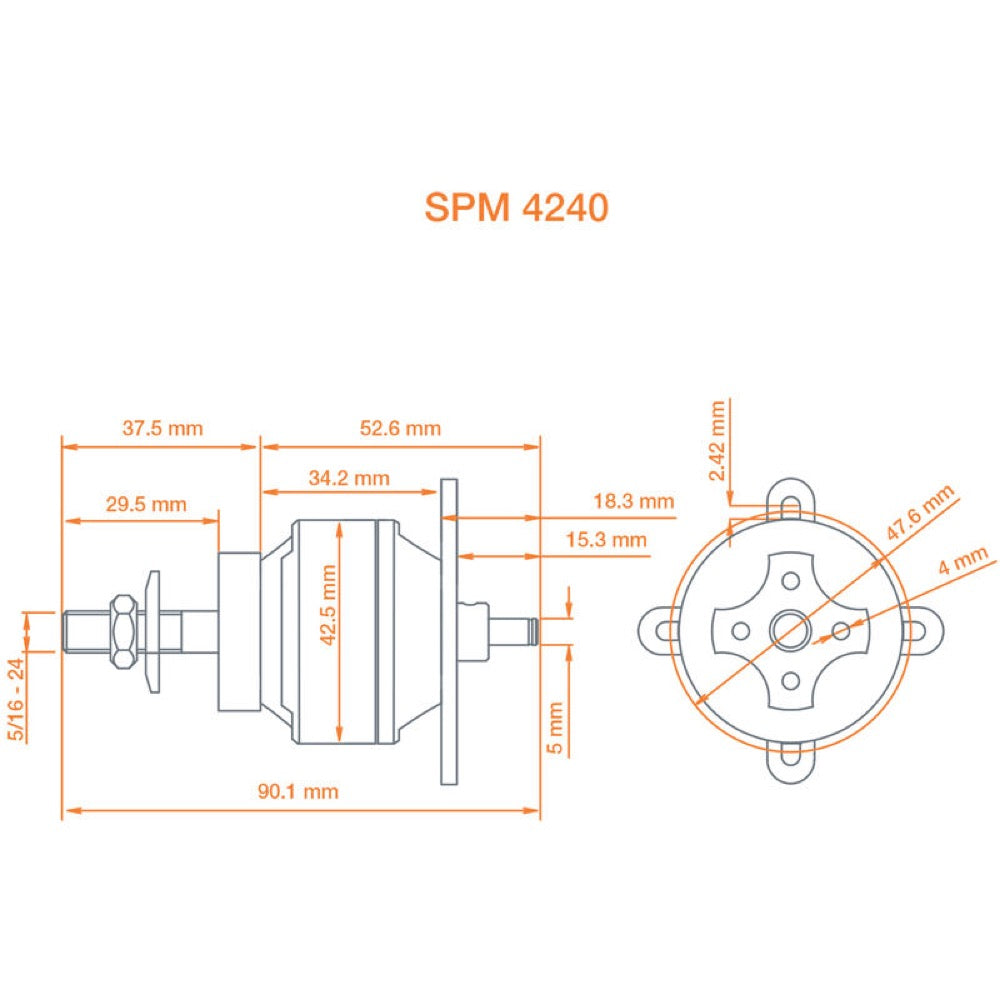 Spektrum SPMXAM4675 Avian 4240-1000Kv .25 Equivalent Brushless Outrunner Motor