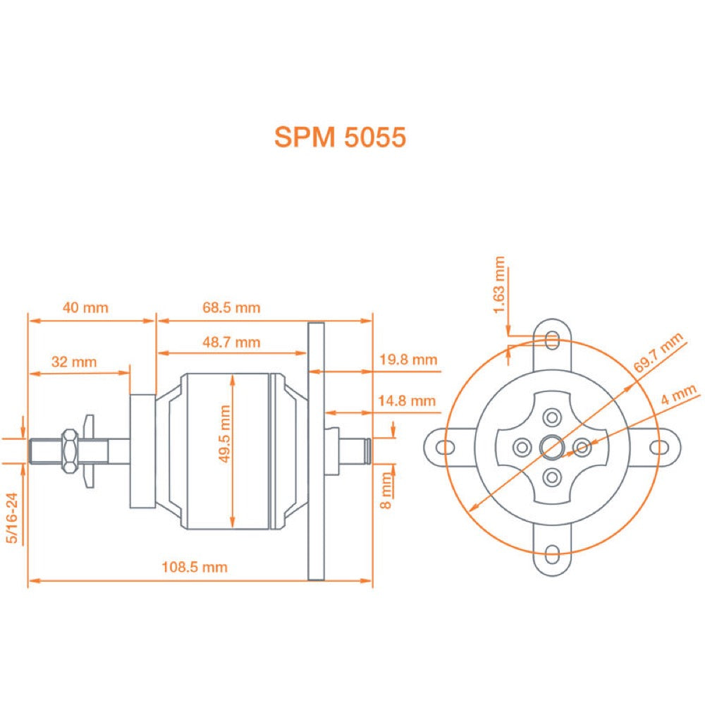 Spektrum SPMXAM4745 Avian 5055-650Kv .60 Equivalent Brushless Outrunner Motor