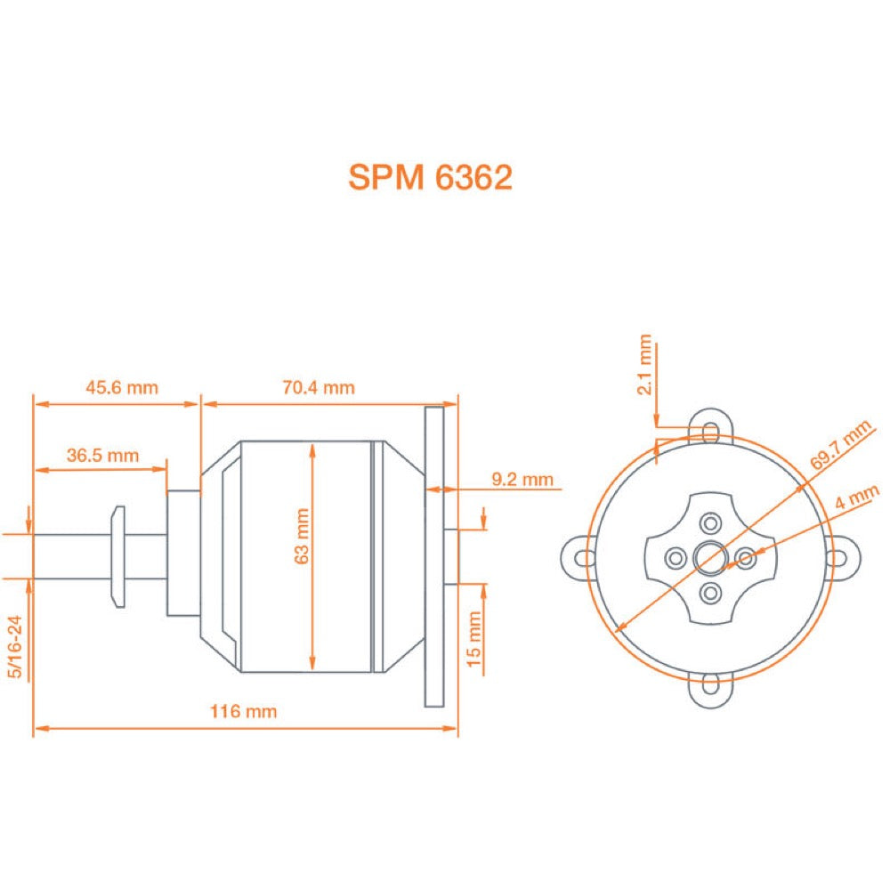 Spektrum SPMXAM4795 Avian 6362-250Kv 30cc Equivalent Brushless Outrunner Motor