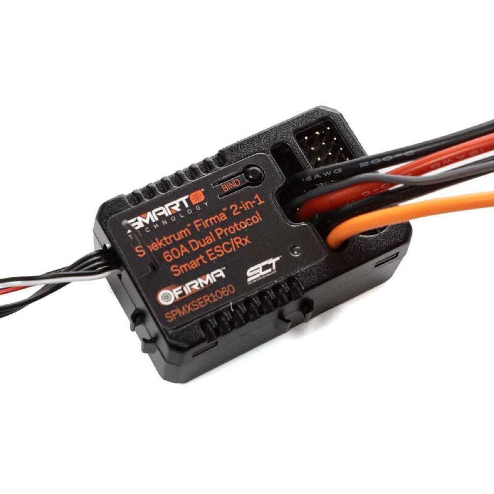 Spektrum SPMXSER1060 Firma 2-in-1 60A Brushed Smart ESC/Dual Protocol RX