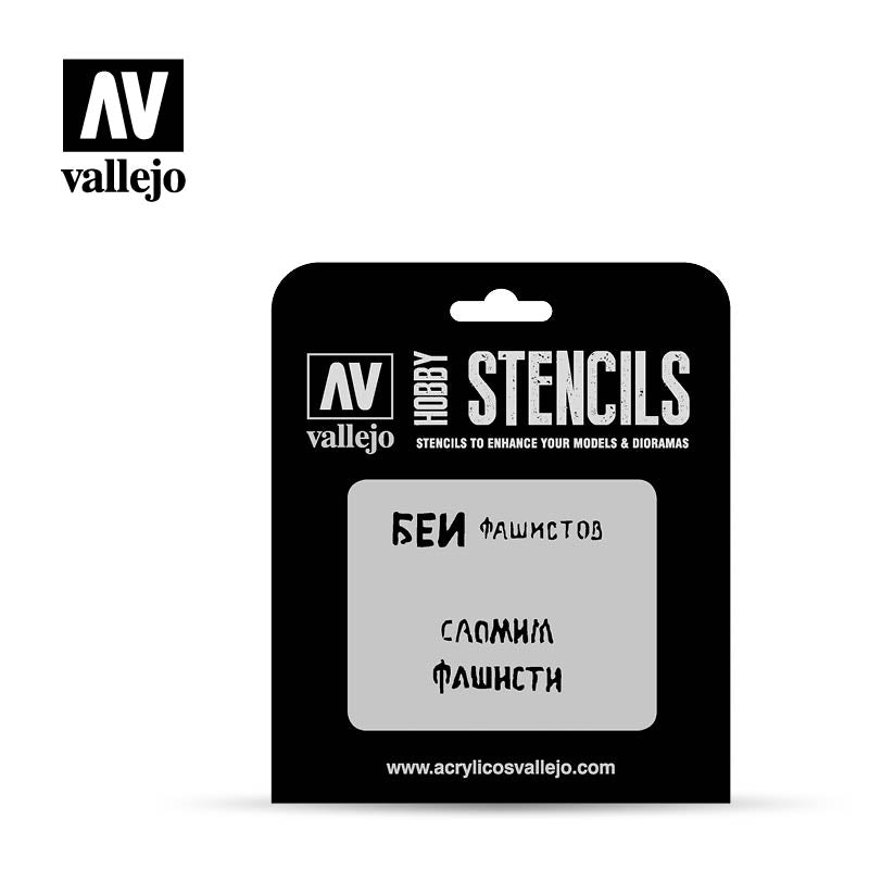 Vallejo ST-AFV004 1/35 Soviet Slogans WWII Num. 1 Stencil