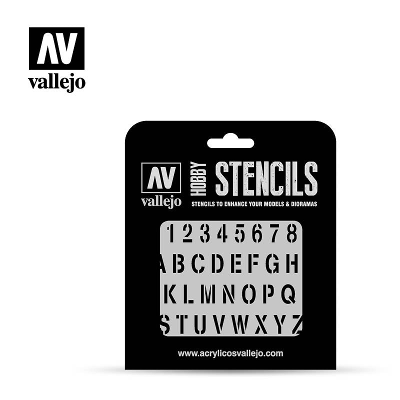 Vallejo ST-LET002 1/35 Stamp Font Stencil