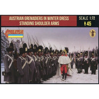 Strelets 206 1/72 Napoleonic Austrian Grenadiers in Winter Dress Standing Should Arms