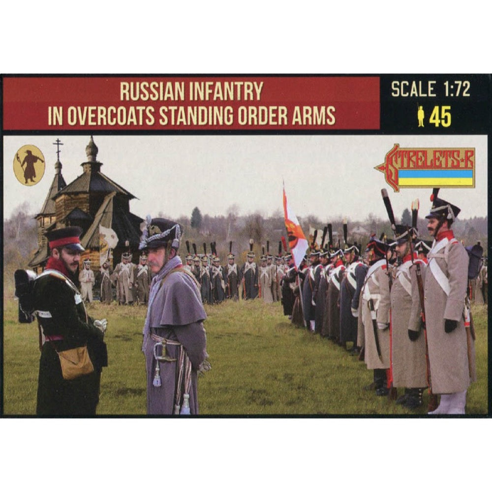 Strelets 219 1/72 Napoleonic Russian Infantry in Overcoats Standing Order Arms